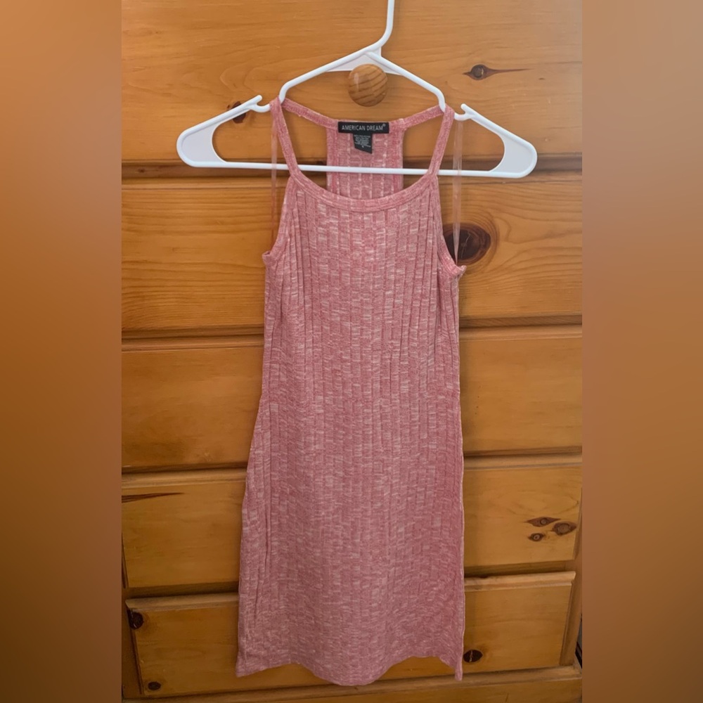 Y2K 90s American Dream Pink Heather Razorback Ribbed Mini Dress women’s S